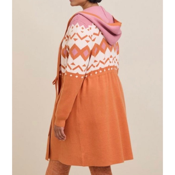 🆕 Plush Anorak Hooded Cinch Waist Sweater 3/3X 22 24 NWT Torrid New Orange Pink - Picture 2 of 5